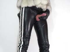 Leather and fox fur