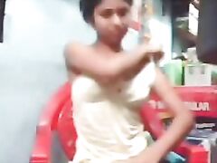 Horny mature Indian men fucking his young next door girl by showing him a porno movie and pressing her boobs to make her wet and hot and fucked hard in this much watch mms.
