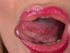 Sexy Blonde Close Up Lips And Tongue Fetish
