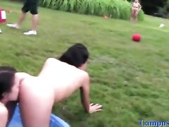 Teen gets fucked at college party by bbc
