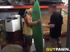 Pawn brokers pounding surfers sweet ass in the back room