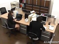 Office chick removes her undies for a good fuck.