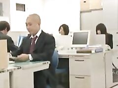 Nice Japanese teen in office suit gets rear fuck in group sex mmmf.