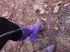 Pissing while wearing worn out purple Boots p 2
