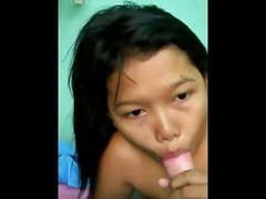 Thai girl blow, nose and hand job