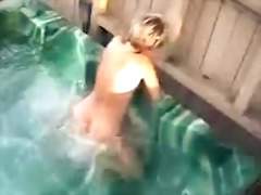 Milf masturbating with hot tub jets