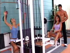 Nice threesome in a gym